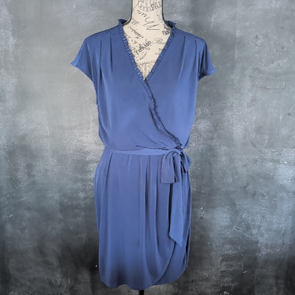 Banana Republic Blue Wrap Midi Dress